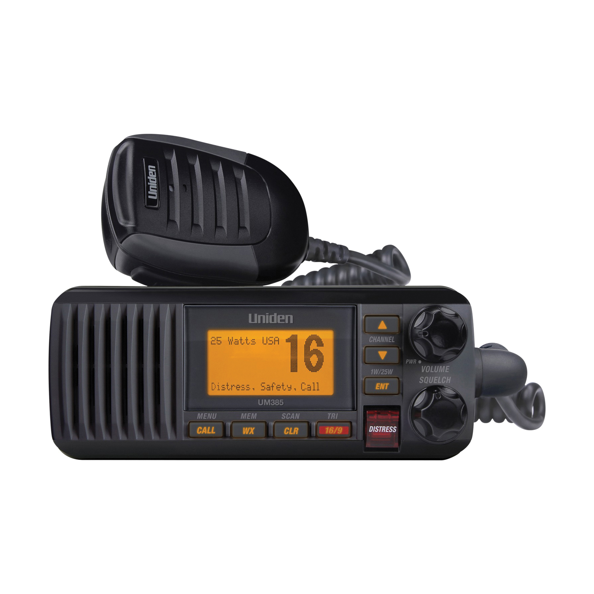 Uniden, 25-Watt Fixed-Mount VHF Marine Radio with DSC, Model# UM435BK
